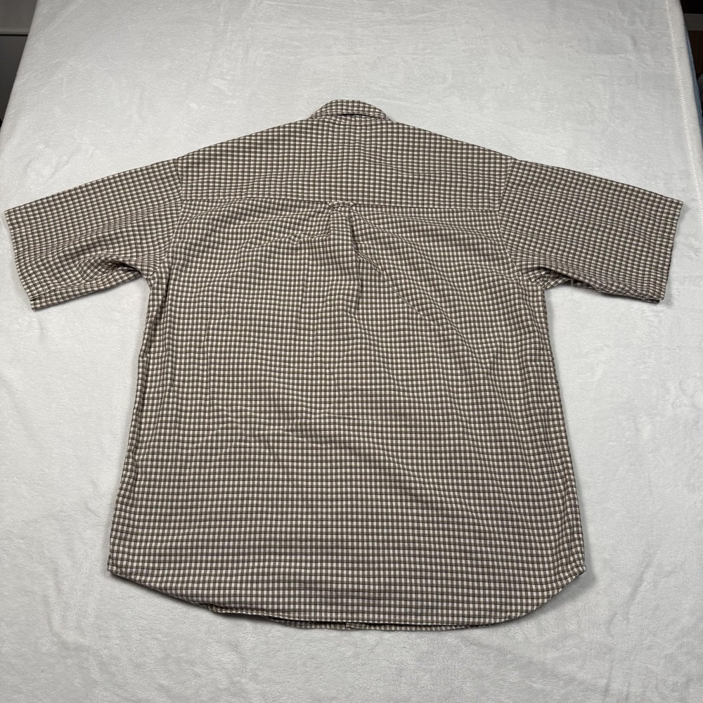 Columbia Shirt Mens XL Brown Check Short Sleeve Button Front‎ Cotton Casual - Picture 5 of 9